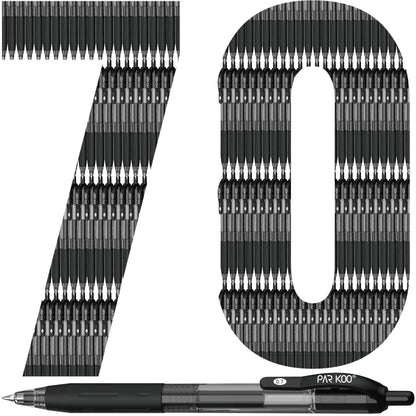 ParKoo 100 Pack 0.7mm Black Gel Pens Medium Point Retractable Pens Bulk