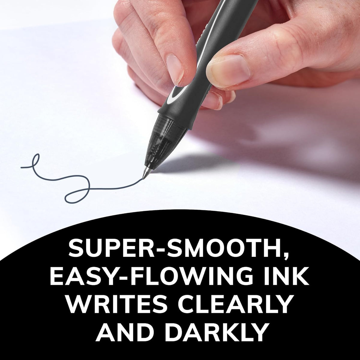BIC Gelocity Quick Dry Black Gel Pens, Medium Point, 0.7mm, 8-Count Pack