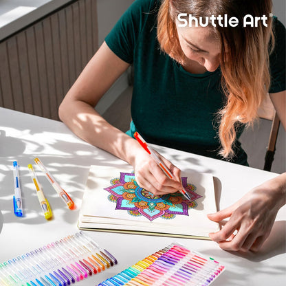Shuttle Art 260 Pack Gel Pens Set, 130 Colors with 130 Refills for Adults Coloring Books Drawing Crafts Scrapbooking Journaling