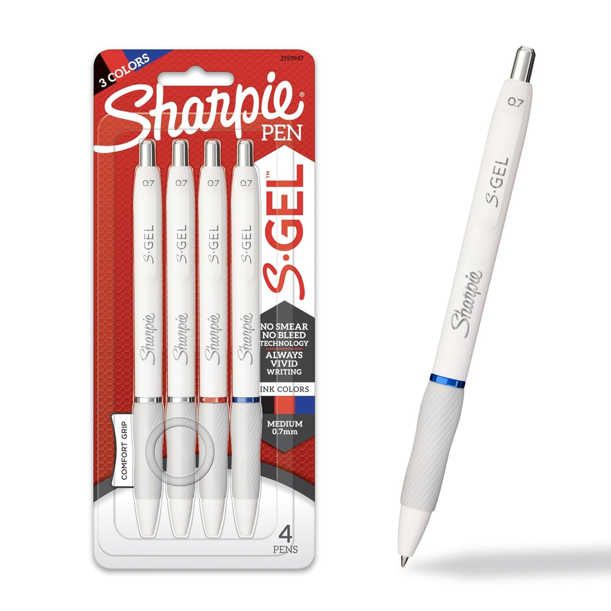 Sharpie S-Gel, Gel Pens, Medium Point (0.7mm), Assorted Colors, 8 Count
