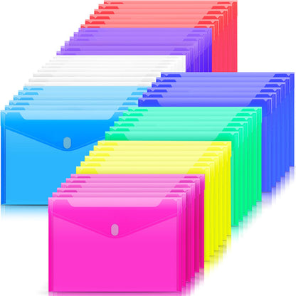 Sooez 12 Pack Plastic Envelopes File Folders, Plastic Filing Folders