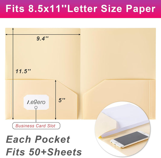 Aegero Plastic Folders with Pockets (7 Pack, Sweet Colors)