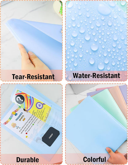2 Pocket Folder with Prongs (5 Pack, Pastel), Plastic Folders with Pockets
