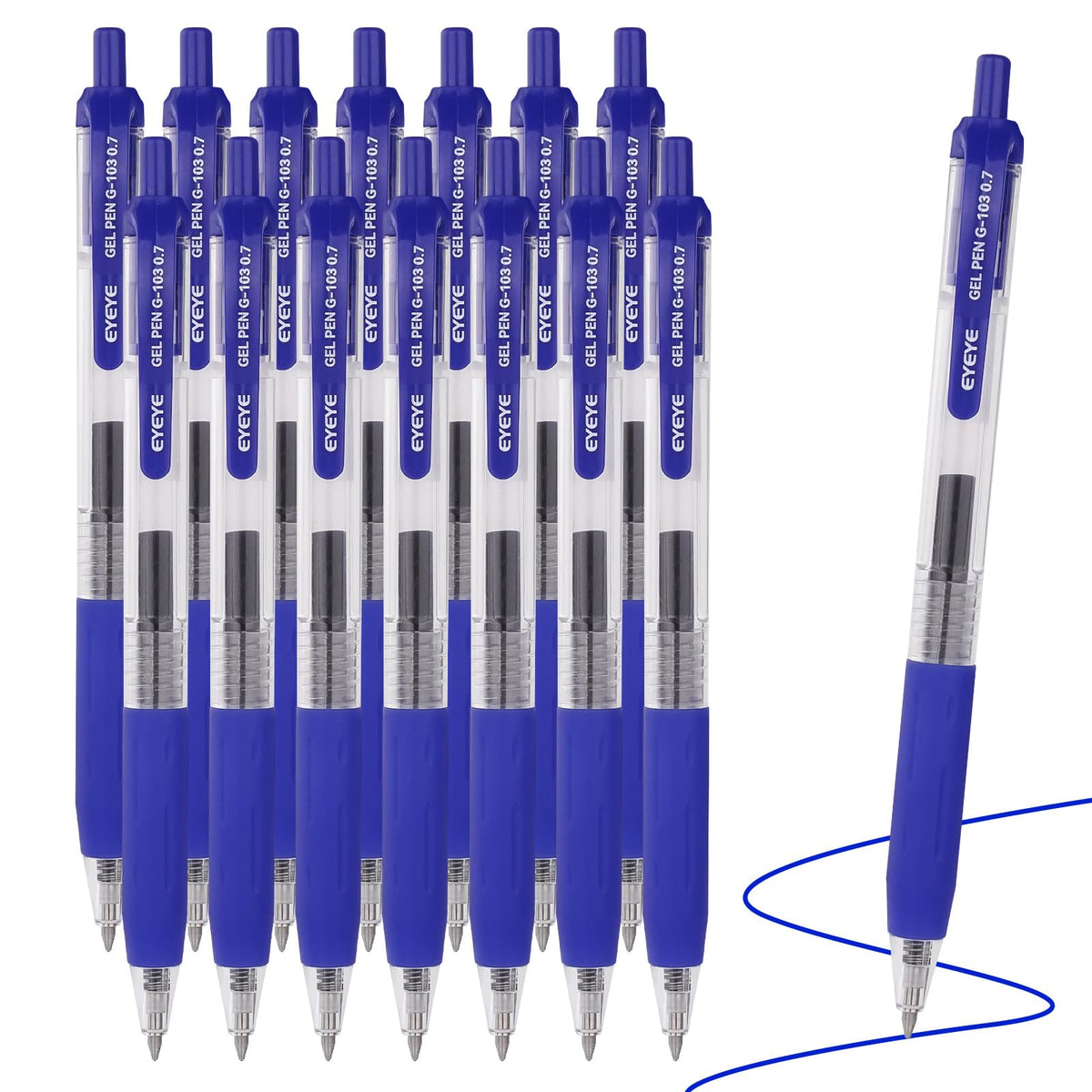 EYEYE G-103 Gel Pens, Black Ink, 0.5mm Extra Fine Point, Pack of 10