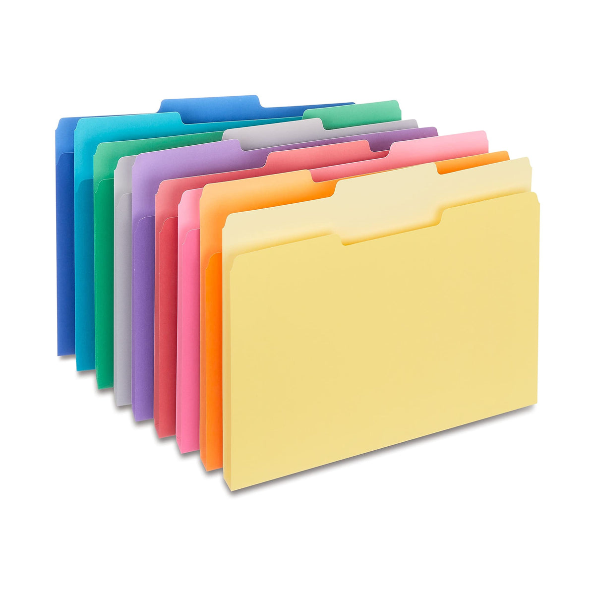 Staples File Folders, Letter Size, 1/3-Cut Tabs, Purple, 100/Pack
