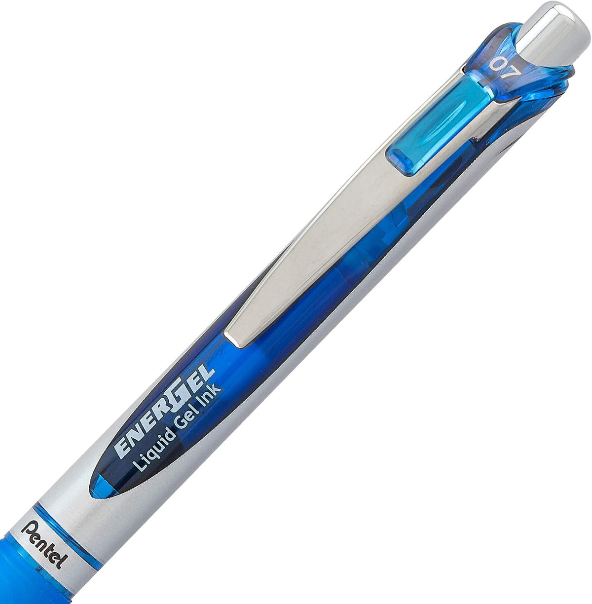 Pentel Energel RTX Retractable Liquid Gel Pen, 0.7mm, Metal Tip, Pack of 12 6 Black and 6 Blue Ink Pens