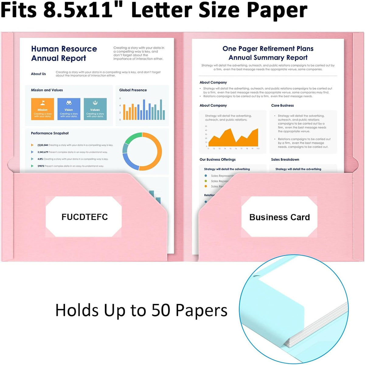 6 Pack Folders with Pockets, Pastel Color Cute Pocket Folders Paper Classic