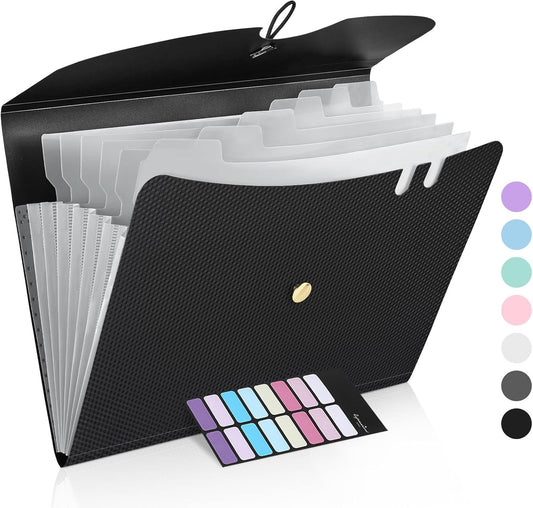 Sooez 7 Pocket Accordion File Organizer, Premium Expanding File Folder