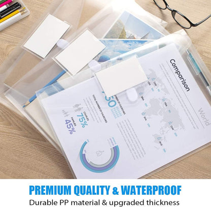 Sooez 10 Pack Plastic Envelopes File Folders, Clear Folder for Document US
