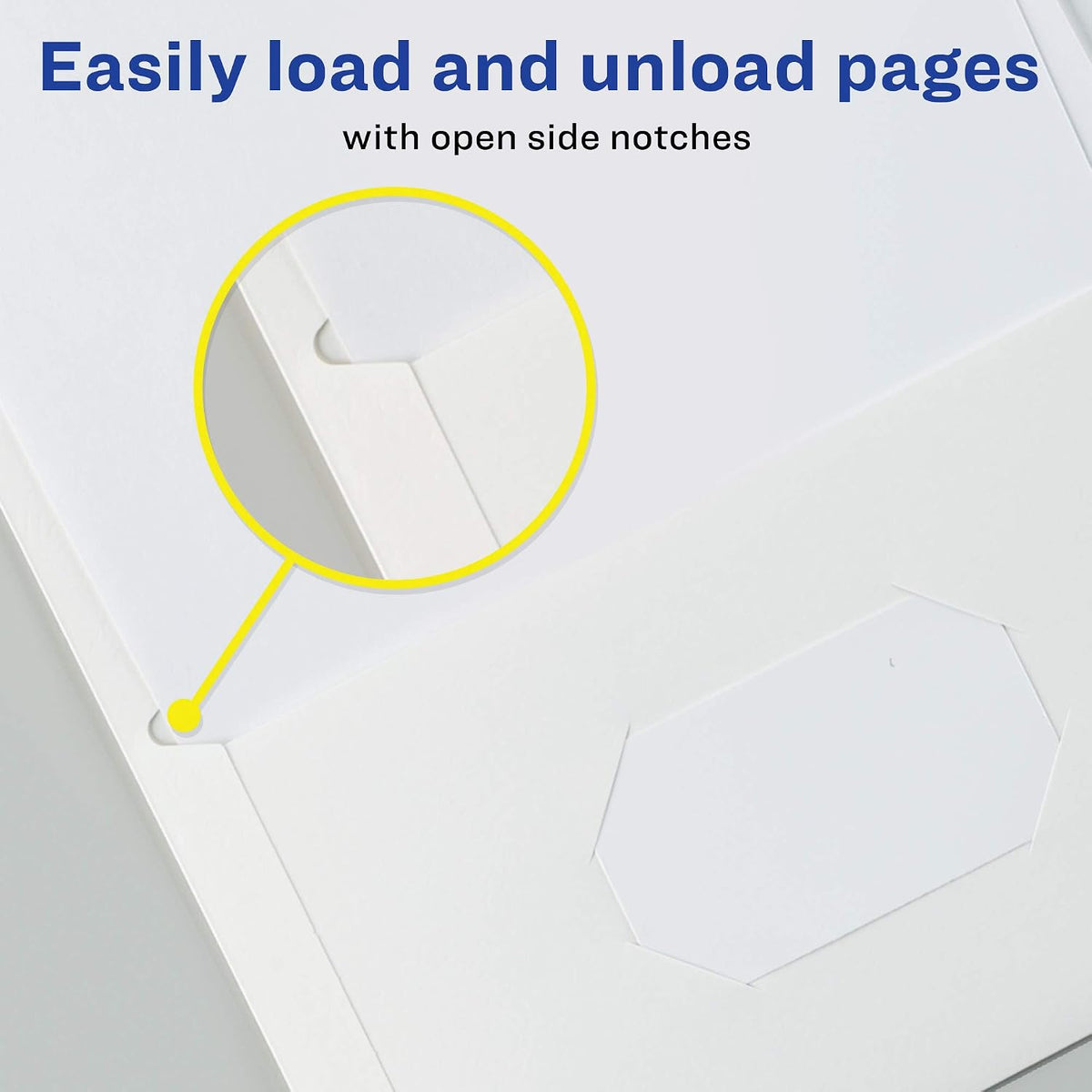 Avery® Two Pocket Folders, Holds up to 40 Sheets, Business Card Slot, 25 White Folders (47991)