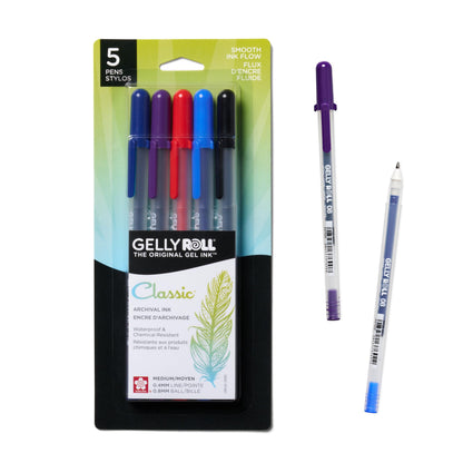 Sakura Gelly Roll Gel Pens, Medium Point, 0.4 mm Line, Black - 3 Pack