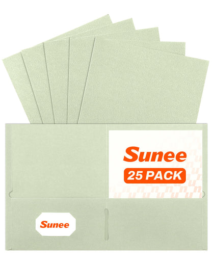 SUNEE Folders with Pockets(25 Pack, Black), 2 Pocket Folders Fit Letter Size Paper, Paper File Folder for School Office Home Bussiness