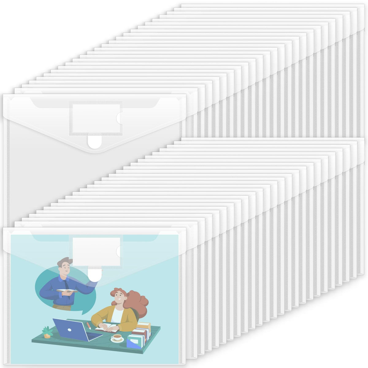 Sooez 10 Pack Plastic Envelopes File Folders, Clear Folder for Document US