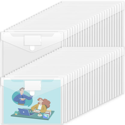 Sooez 10 Pack Plastic Envelopes File Folders, Clear Folder for Document US