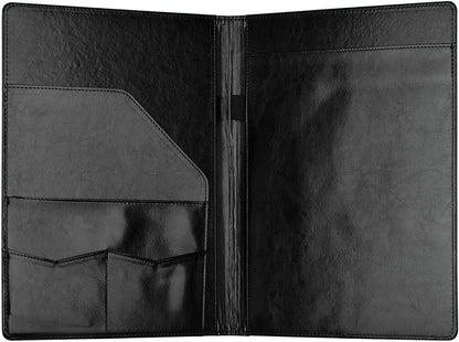 Padfolio Portfolio Binder, Faux Leather Folio Folder Organizer, Black