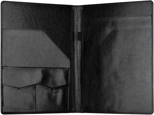 Padfolio Portfolio Binder, Faux Leather Folio Folder Organizer, Black