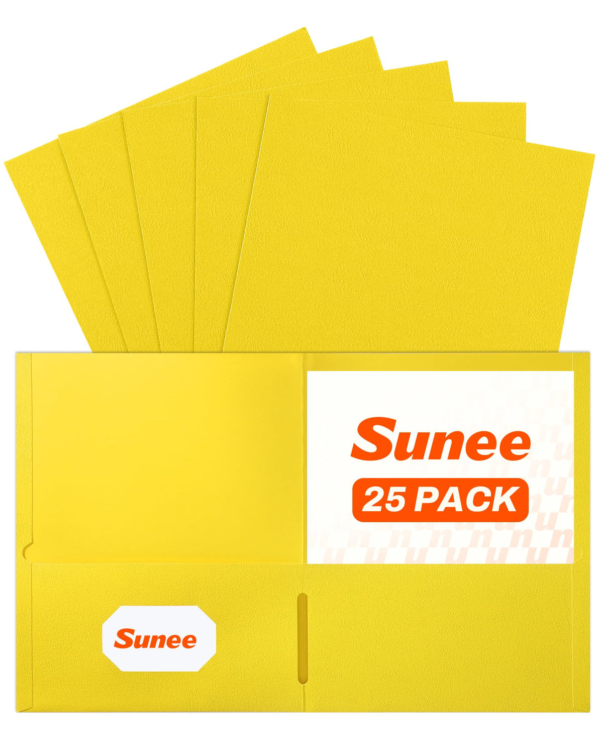 SUNEE Folders with Pockets(25 Pack, Black), 2 Pocket Folders Fit Letter Size Paper, Paper File Folder for School Office Home Bussiness