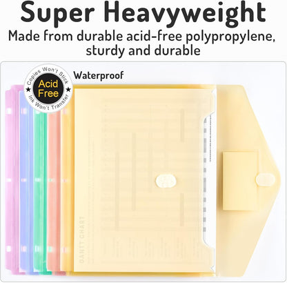 Forvencer Binder Pocket, 10 Pack Super Heavyweight Plastic Binder Folders