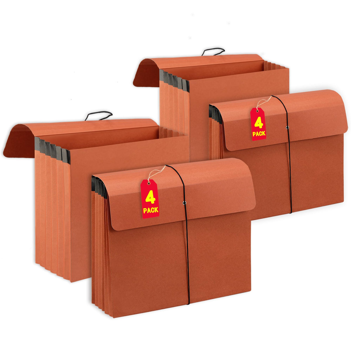 2 Packs Expanding File Folder with Flap and Cord Closure,5 Inch Expansion Accordion File Organizer,Letter Size