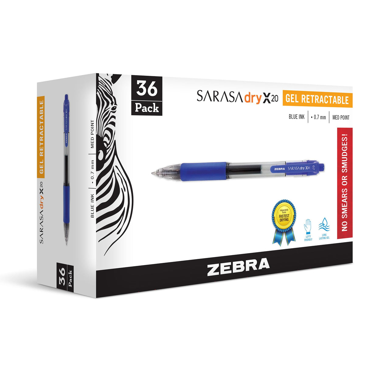 Zebra Pen SARASA X20 Retractable Gel Pen, Black Ink, 0.7mm, 12-Pack