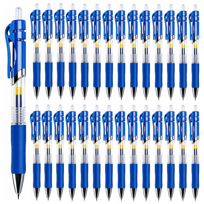 30 Pack Black Retractable Gel Pens, 0.7mm Medium Point Quick Dry Ink Pens, No Smudge No Bleed Through, Comfort Grip Smooth Writing Pens for School Office Home Supplies
