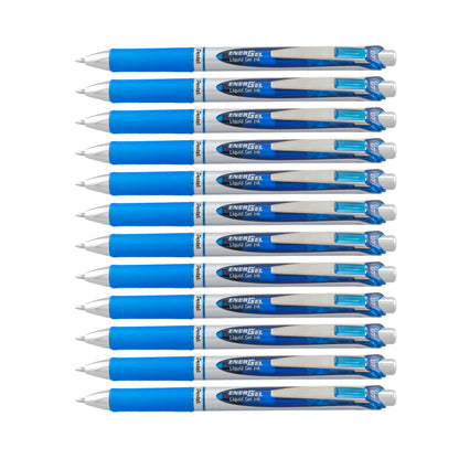 Pentel EnerGel RTX Retractable Liquid Gel Pen, (0.7mm) Medium Line, Metal Tip, Black Ink, Box of 12 (BL77-A)