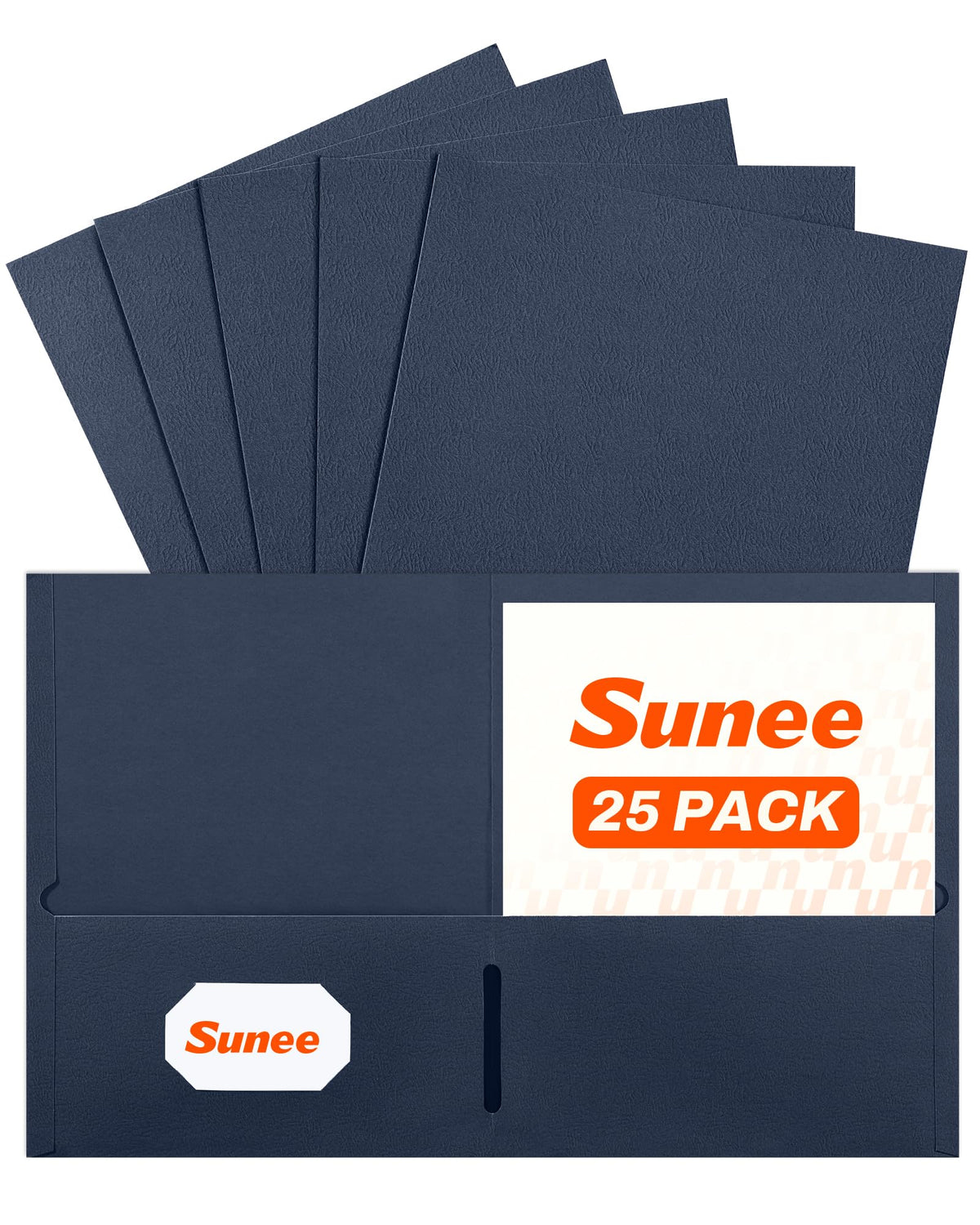 SUNEE Folders with Pockets(25 Pack, Black), 2 Pocket Folders Fit Letter Size Paper, Paper File Folder for School Office Home Bussiness