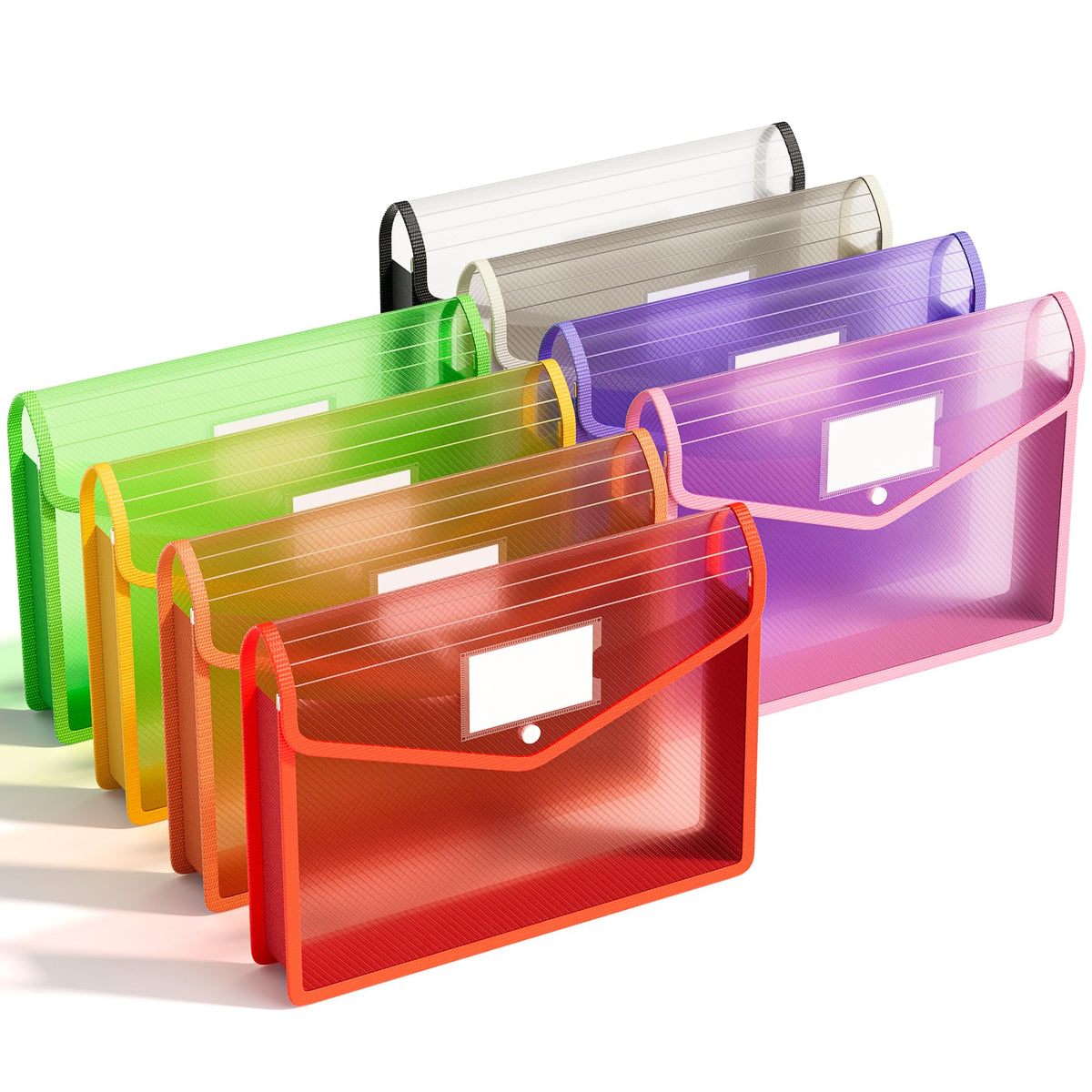 ABC life 6 Pack Plastic File Folder, Colorful File Folder Organizer