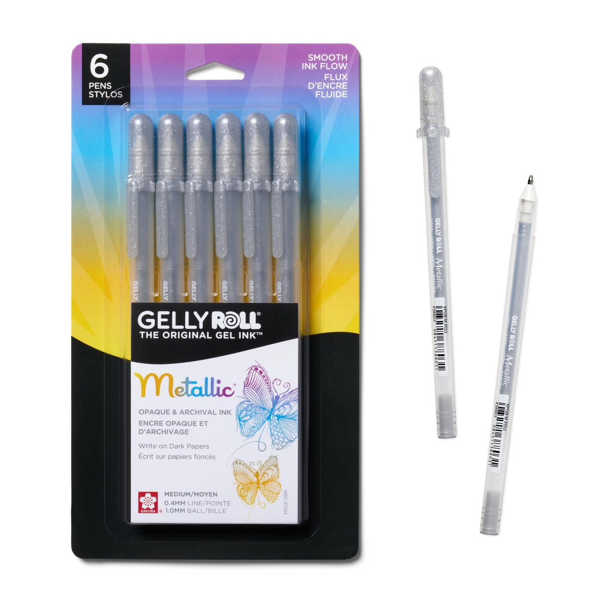 Sakura Gelly Roll Metallic Gel Pens, Colored Metallic, Medium Line, 10 Pack