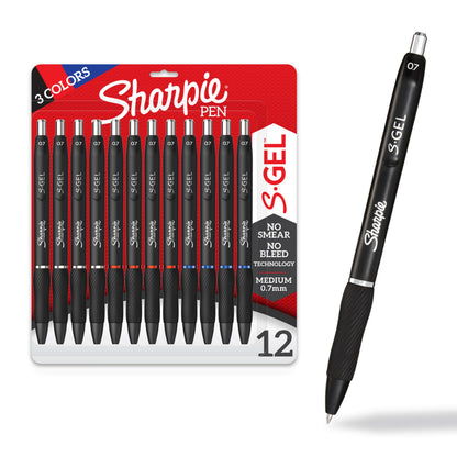 Sharpie S-Gel, Gel Pens, Medium Point (0.7mm), Assorted Colors, 8 Count