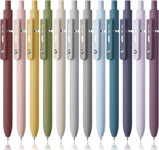 Mr. Pen- Retractable Gel Pens, 12 Pack, Morandi and Vintage Barrels