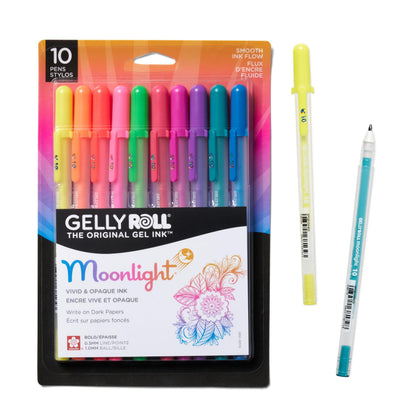 Sakura Gelly Roll Moonlight 10 Gel Pens, Assorted Bright, 10 Pack