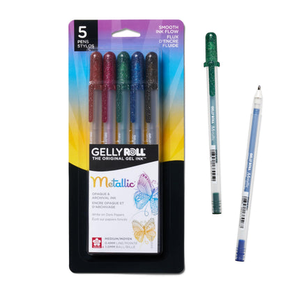 Sakura Gelly Roll Metallic Gel Pens, Colored Metallic, Medium Line, 10 Pack