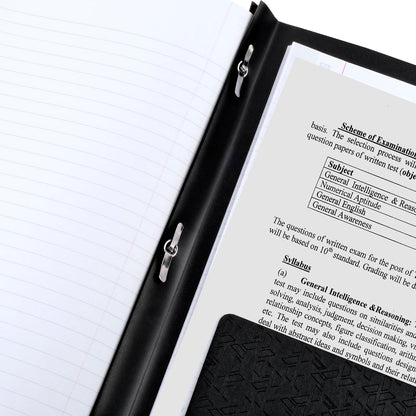 Five Star 2-Pocket Folder, Plastic Folder with Stay-Put Tabs and Prong Fasteners, Holds 8-1/2" x 11" Paper, Black (72113)