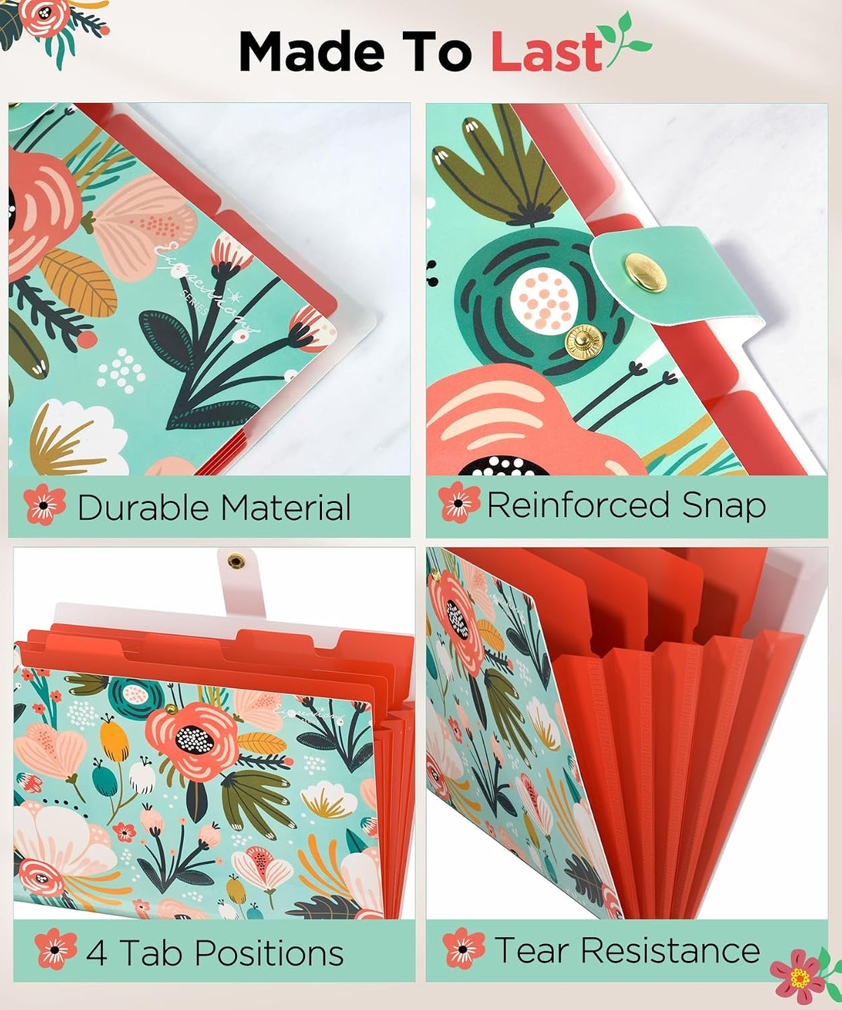Sooez File Folders Organizer, Folders with 5 Pockets, Folders for Documents