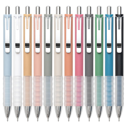 Linbsunne Ballpoint Pens Black Medium Point 1mm Pen with Super Soft Grip Ball Point Pen for Men Women Retractable Pens (gold-12 pcs)