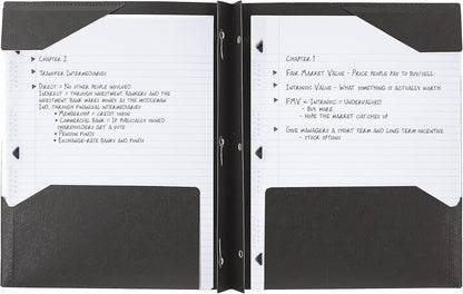 Five Star 2-Pocket Folder, Plastic Folder with Stay-Put Tabs and Prong Fasteners, Holds 8-1/2" x 11" Paper, Black (72113)