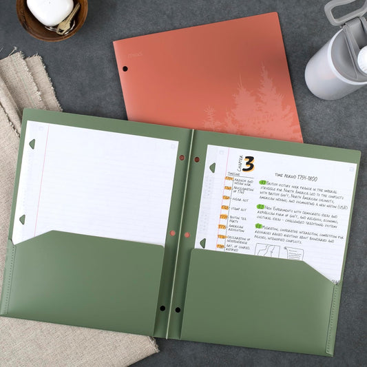 Five Star 2 Pocket Folders, Recycled Plastic Folders, Fits 3-Ring Binder, Holds 8.5" x 11" Paper, Assorted Colors, 4 Pack (33002)