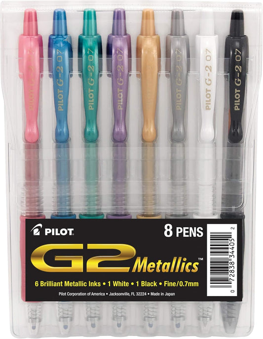 PILOT G2 Premium Gel Ink Pens, Fine Point 0.7mm, Assorted Inks, 8-Pack