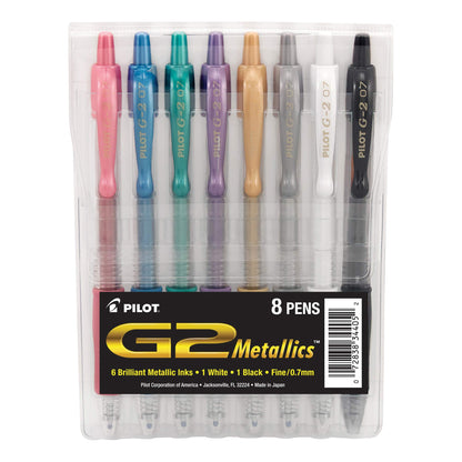 PILOT G2 Premium Gel Ink Pens, Fine Point 0.7mm, Assorted Inks, 8-Pack