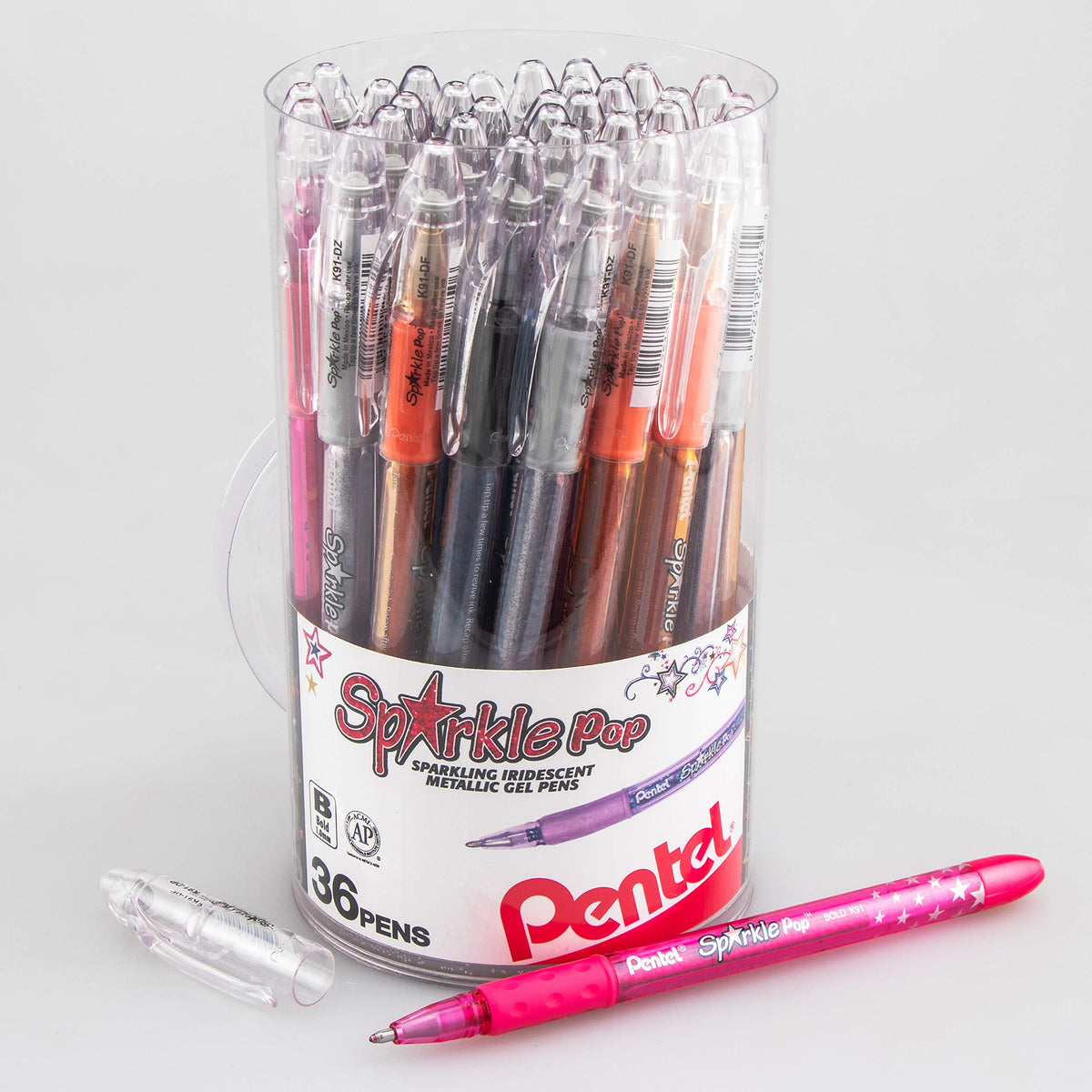 Pentel Arts Milky Pop Pastel Gel Pen, 0.8mm Medium Line, Assorted Colors, Pack of 8 (K98PABP8M)