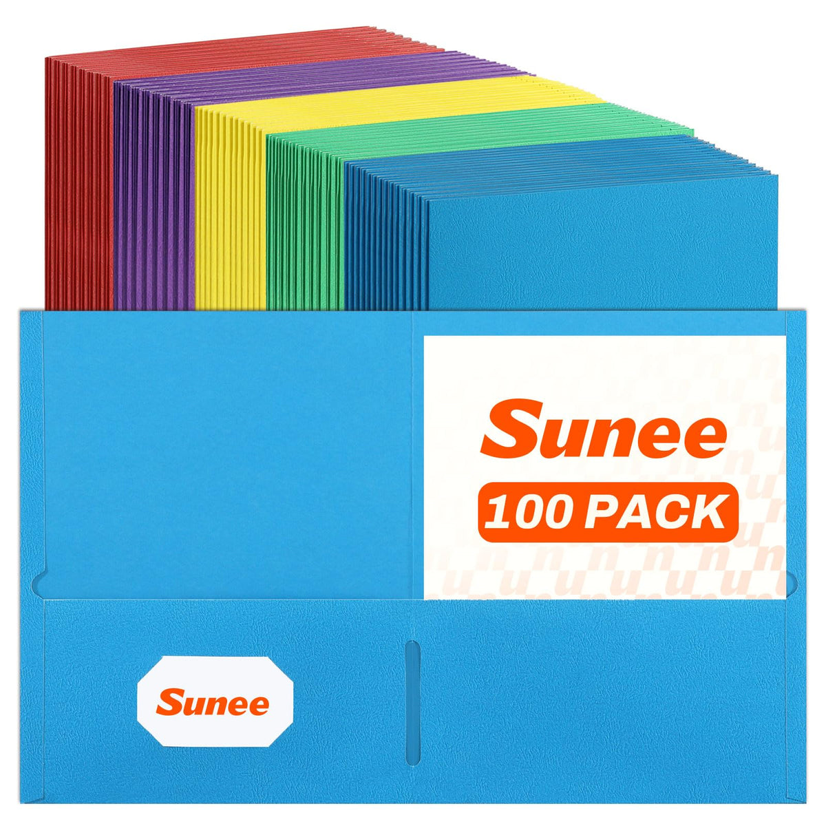 SUNEE Folders with Pockets(25 Pack, Black), 2 Pocket Folders Fit Letter Size Paper, Paper File Folder for School Office Home Bussiness