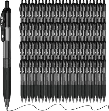 ParKoo 100 Pack 0.7mm Black Gel Pens Medium Point Retractable Pens Bulk