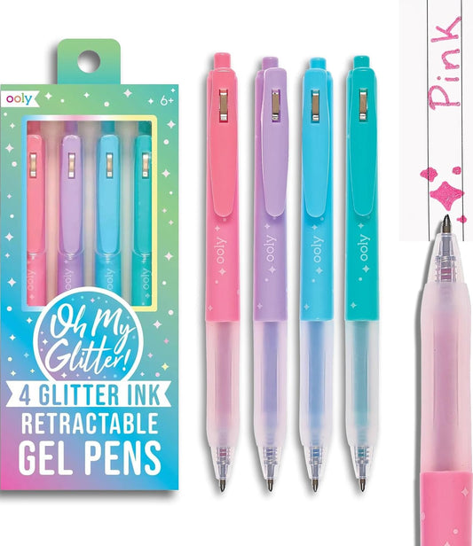 Ooly Oh My Glitter Gel Pens, Set of 4, Retractable