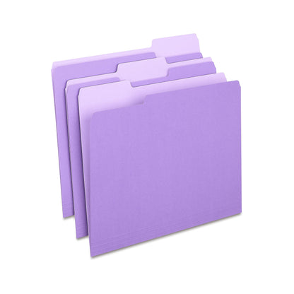 Staples File Folders, Letter Size, 1/3-Cut Tabs, Purple, 100/Pack
