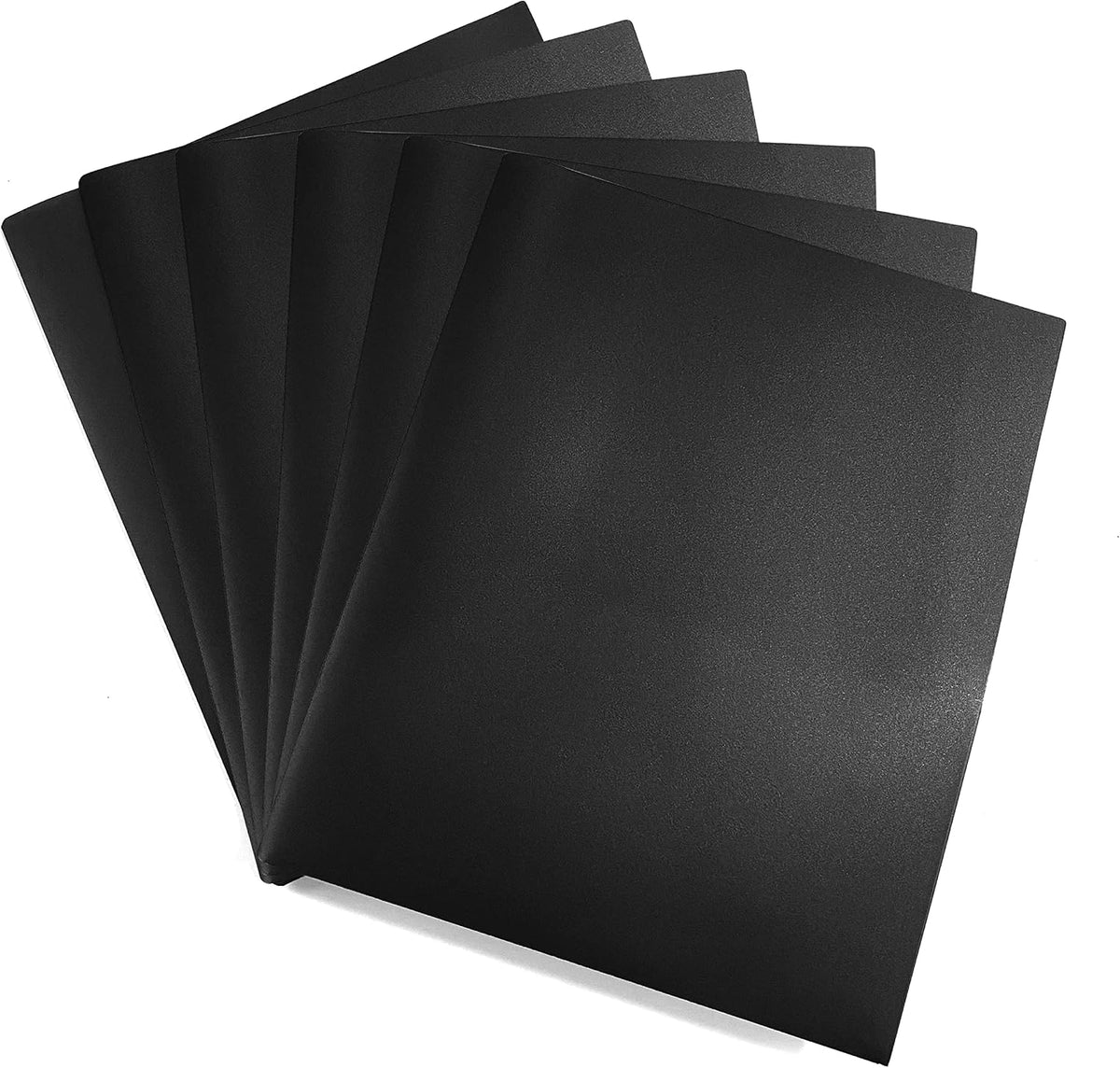 Easykart Plastic Folders with Pockets - (Black, 6 Pack), 2 Pocket Poly Folders for School, Home or Office, Durable Heavy Duty File Folders