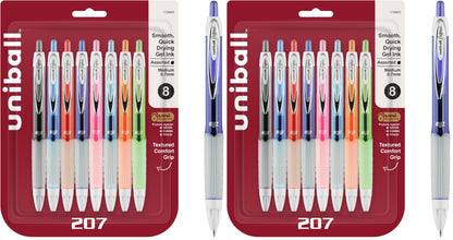 uniball™ 207 Gel Pens, Blue Ink, 1.0mm Bold Point, Retractable, 12 Count