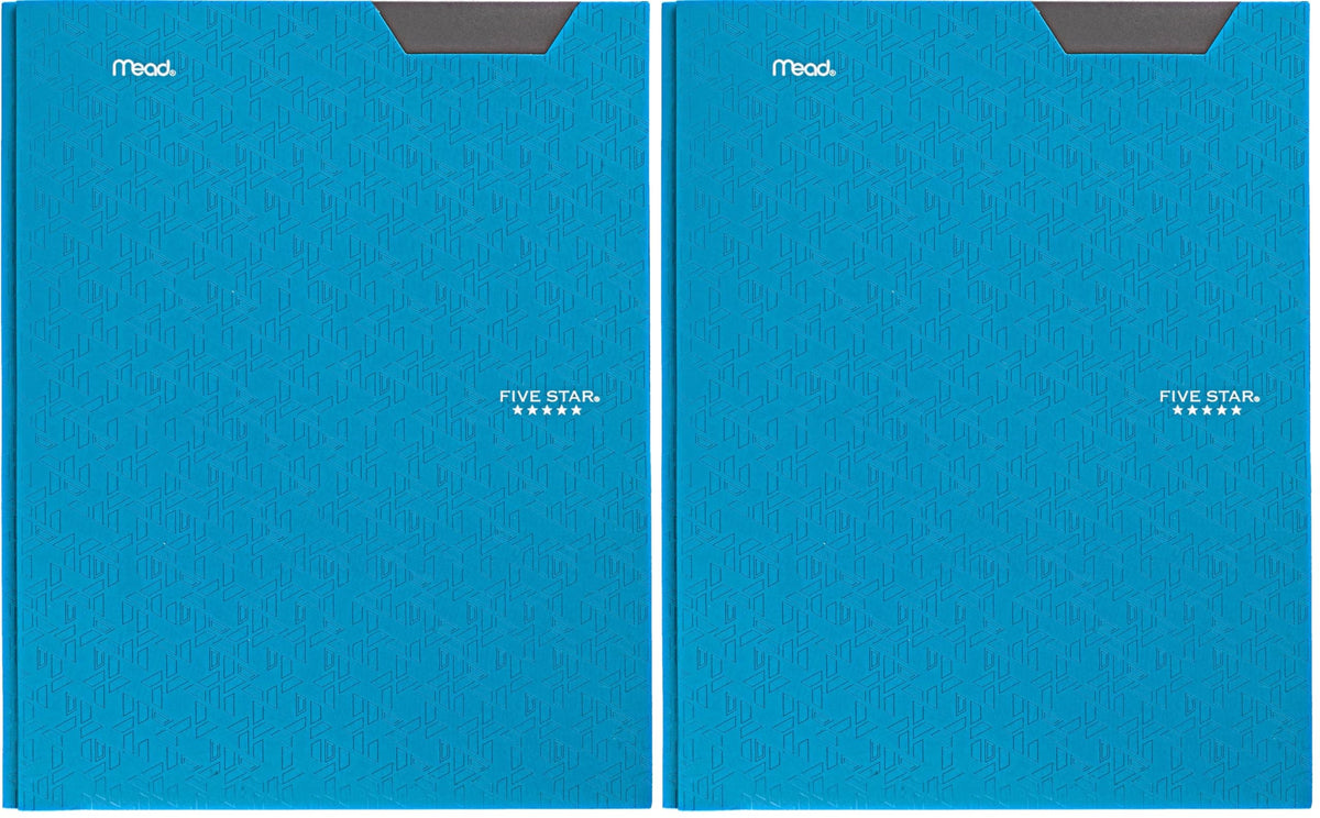 Five Star 2-Pocket Folder, Plastic Folder with Stay-Put Tabs and Prong Fasteners, Holds 8-1/2" x 11" Paper, Black (72113)