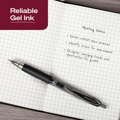 uniball™ 207 Gel Pens, Black Ink, 1.0mm Bold Point, Retractable, 12 Count
