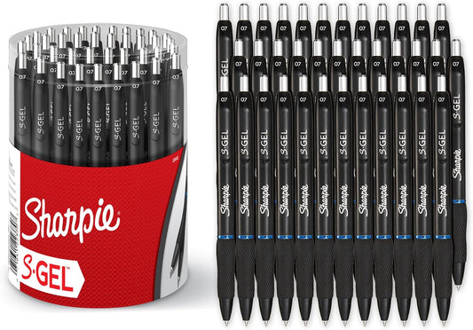Sharpie S-Gel Pens, Medium Point (0.7mm), Blue Gel Ink, 36 Count - Writing, Note-Taking, Office Supplies, No Smear, No Bleed